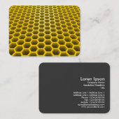 遠近法でハニカムをオレンジ色 名刺 (正面/裏面)