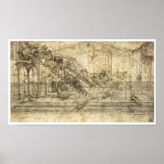 遠近法勉強「Adadoration of Magi」(ダ・ヴィンチ) ポスター (正面)