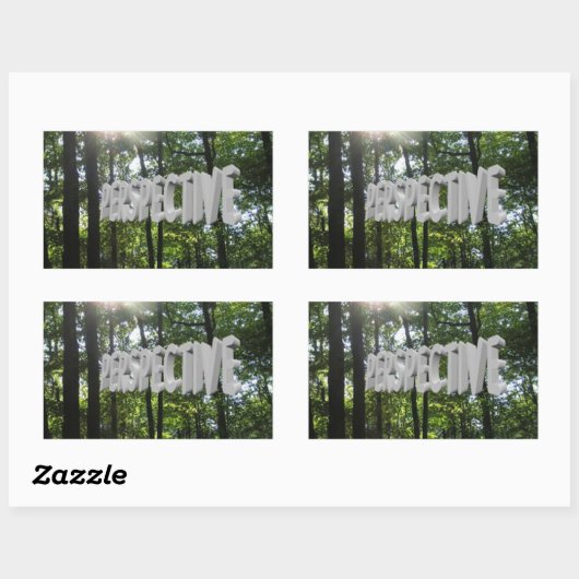 遠近視やる気を起こさせるの太陽が木を通る 長方形シール (シート)