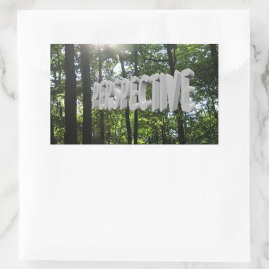 遠近視やる気を起こさせるの太陽が木を通る 長方形シール (バッグ)