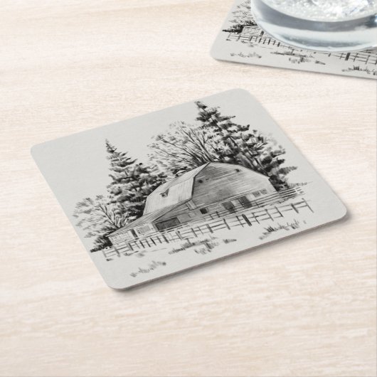 遠隔バーンスケッチI スクエアペーパーコースター (アングル)