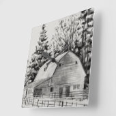 遠隔バーンスケッチI スクエア壁時計 (傾斜)