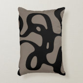 遠隔信号:抽象芸術ブラックとグレー アクセントクッション (正面(垂直))