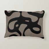 遠隔信号:抽象芸術ブラックとグレー アクセントクッション (裏面)