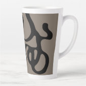 遠隔信号:抽象芸術ブラックとグレー カフェラテマグ (右)
