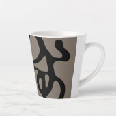遠隔信号：抽象芸術ブラックとグレー カフェラテマグ (右)