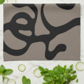 遠隔信号：抽象芸術ブラックとグレー キッチンタオル (折り畳み)