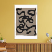 遠隔信号：抽象芸術ブラックとグレー キャンバスプリント (インサイチュ (リビング))