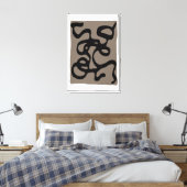 遠隔信号：抽象芸術ブラックとグレー キャンバスプリント (インサイチュ (寝室))
