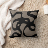 遠隔信号:抽象芸術ブラックとグレー クッション (ブランケット)