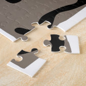 遠隔信号：抽象芸術ブラックとグレー ジグソーパズル (側面)