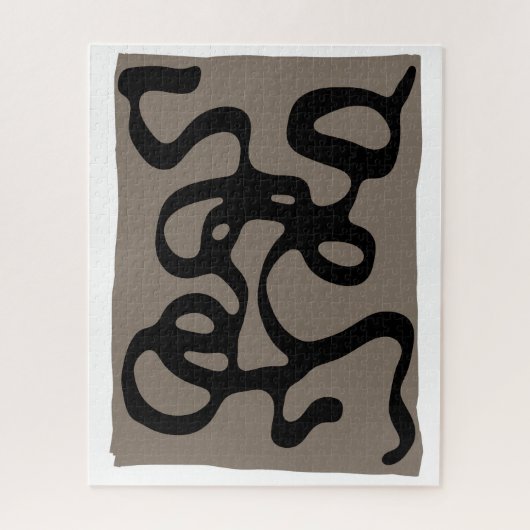 遠隔信号：抽象芸術ブラックとグレー ジグソーパズル (縦)