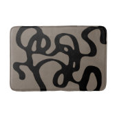 遠隔信号：抽象芸術ブラックとグレー バスマット (正面)