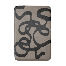 遠隔信号:抽象芸術ブラックとグレー バスマット