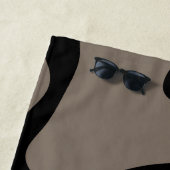 遠隔信号：抽象芸術ブラックとグレー ビーチタオル (インサイチュ)