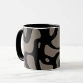 遠隔信号：抽象芸術ブラックとグレー マグカップ (正面左)