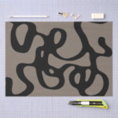 遠隔信号：抽象芸術ブラックとグレー 薄葉紙 (クラフト)