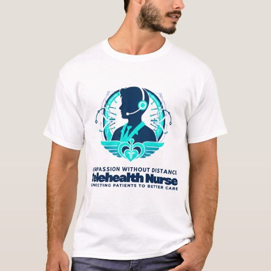 遠隔医療ナース 距離を超えた慈愛 Tシャツ (正面)
