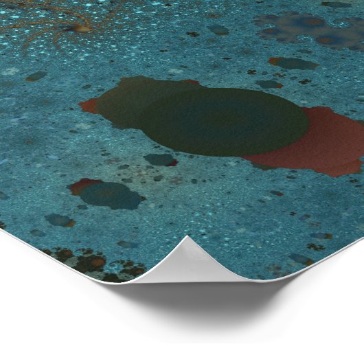 遠隔地の土地抽象芸術ファインアートフラクタル ポスター (角)