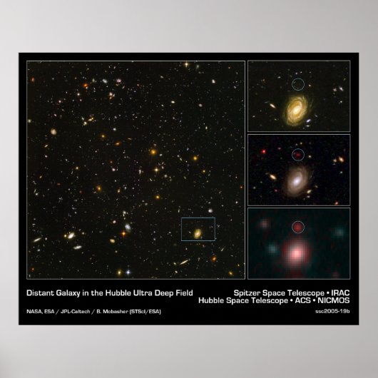 遠隔銀河系のハッブル超深い場 ポスター (正面)