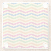 遡及内のストライプ背景 ガラスコースター (裏面)