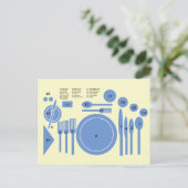 適切なフォーマルテーブル皿配置テンプレートポスター ポストカード (スタンド正面)