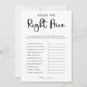 適切な価格の赤ちゃんシャワーのゲームを推測モダン 招待状 (正面)