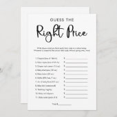 適切な価格の赤ちゃんシャワーのゲームを推測モダン 招待状 (正面/裏面)