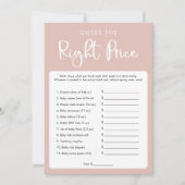 適切な価格の赤ちゃんシャワーのゲームを推測 招待状 (正面)