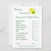 適切な価格の赤ちゃんシャワーのゲームカードを推測 招待状 (正面)