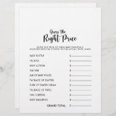 適切な価格の赤ちゃんシャワーゲームを推測 (正面/裏面)