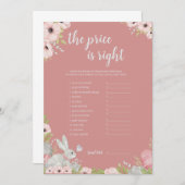 適切な価格の赤ちゃんシャワーゲームカードを推測 招待状 (正面/裏面)