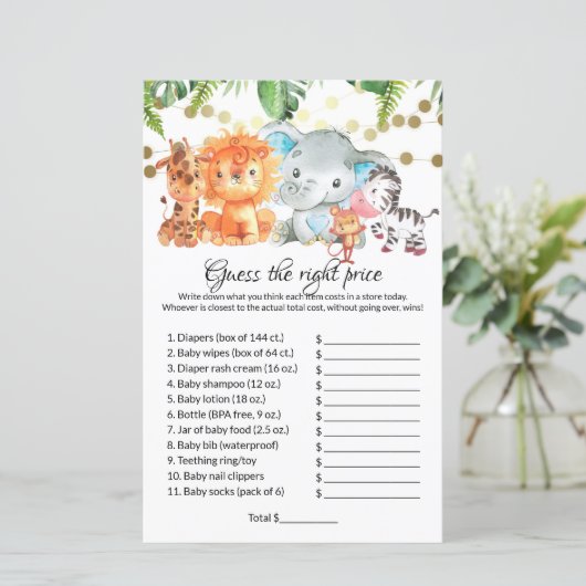 適切な価格を推測する赤ちゃんシャワーゲーム (スタンド正面)