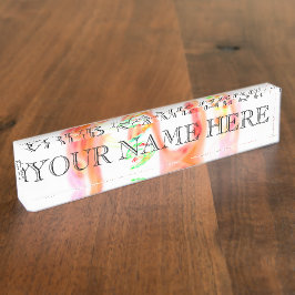 適切な焦点のフラクタルの名札 デスクネームプレート