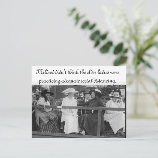 適切な社会的距離を置くはがき ポストカード (スタンド正面)