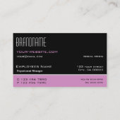 適切な黒薄紫ホワイトタイポグラフィスタイリッシュー 名刺 (裏面)