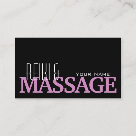 適切な黒薄紫ホワイトタイポグラフィスタイリッシュー 名刺 (正面)