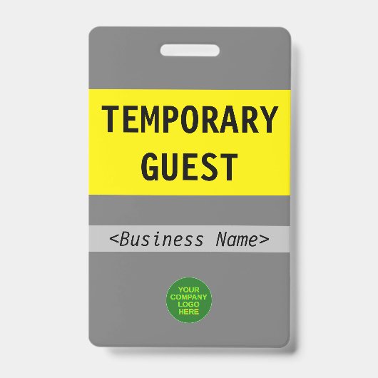適切な「TEMPORARY GUEST」バッジ バッジ (正面)
