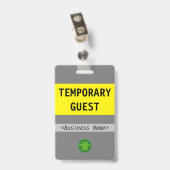 適切な「TEMPORARY GUEST」バッジ バッジ (裏面 （クリップ付）)
