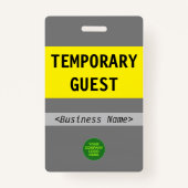 適切な「TEMPORARY GUEST」バッジ バッジ (裏面)