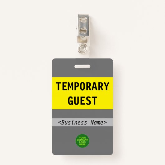 適切な「TEMPORARY GUEST」バッジ バッジ (正面クリップ)
