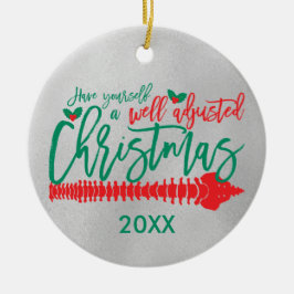 適切に調整されたクリスマスカイロプラクティック セラミックオーナメント