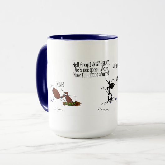 適合の漫画のマグを投げているおもしろいな馬 マグカップ (正面左)