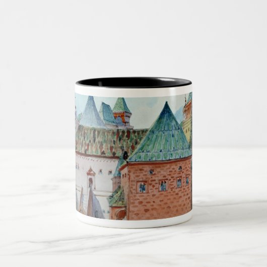 適度なMussorgskyのオペラのためのステージのデザイン ツートーンマグカップ (中央)