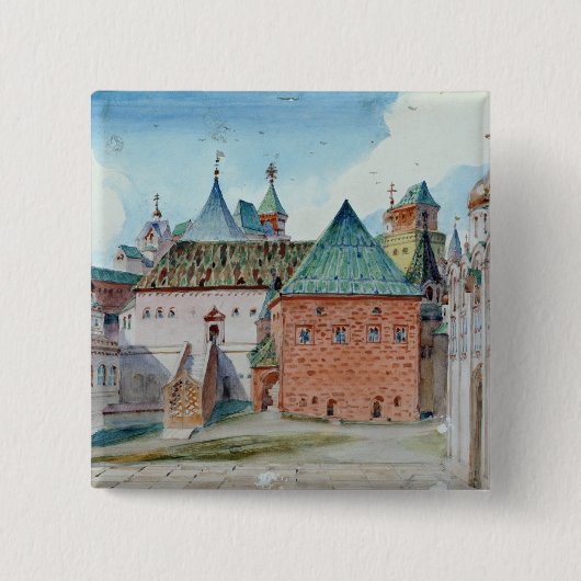 適度なMussorgskyのオペラのためのステージのデザイン 缶バッジ (正面)