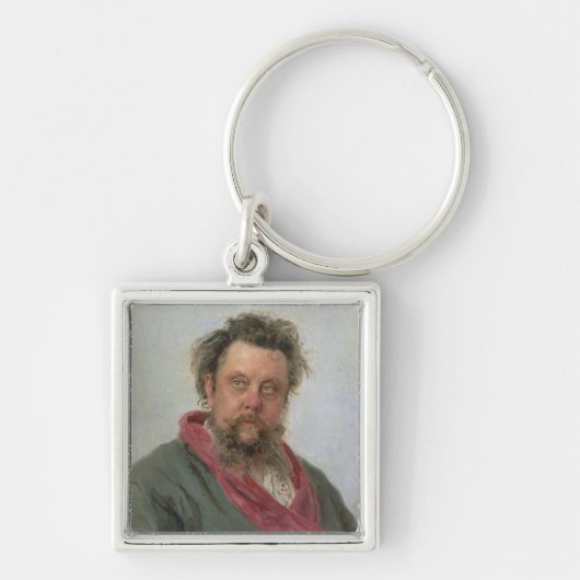適度なPetrovich Moussorgsky 1881年のポートレート キーホルダー (正面)