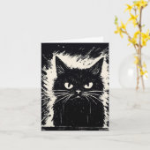 適当な猫 BLAH BLAH BLAH お誕生日おめでとうカード カード (黄色い花)