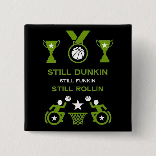 適応不能バスケットボール 缶バッジ (正面)