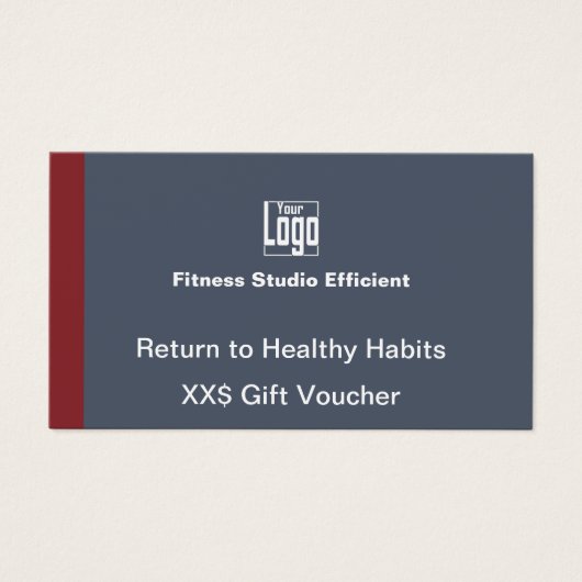 適応型ミニマルジムのプロモーションギフト券カード (正面)
