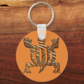 適応性のアフリカのAdinkraのシンボル.DENKYEM キーホルダー (正面)